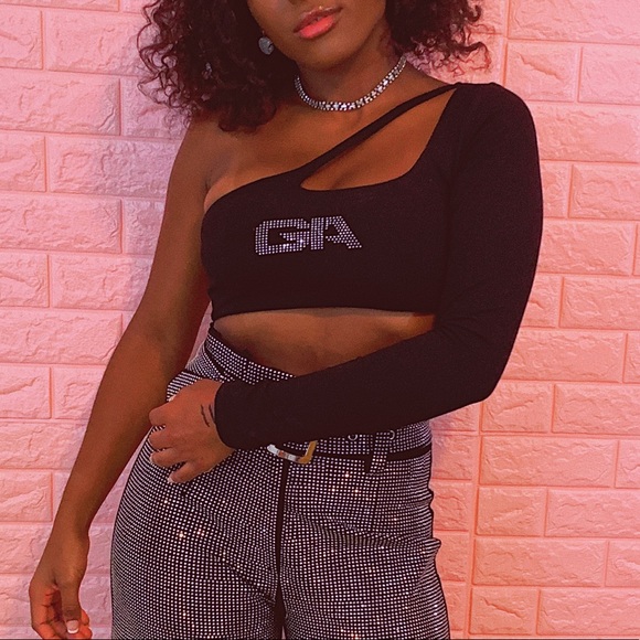 I.AM.GIA Tops - I.AM.GIA Jupiter One-Shoulder Cutout Cropped Top